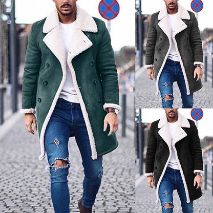 Herren Lammfell Mantel Eleganter Kragen Warm - BerlinGlamour
