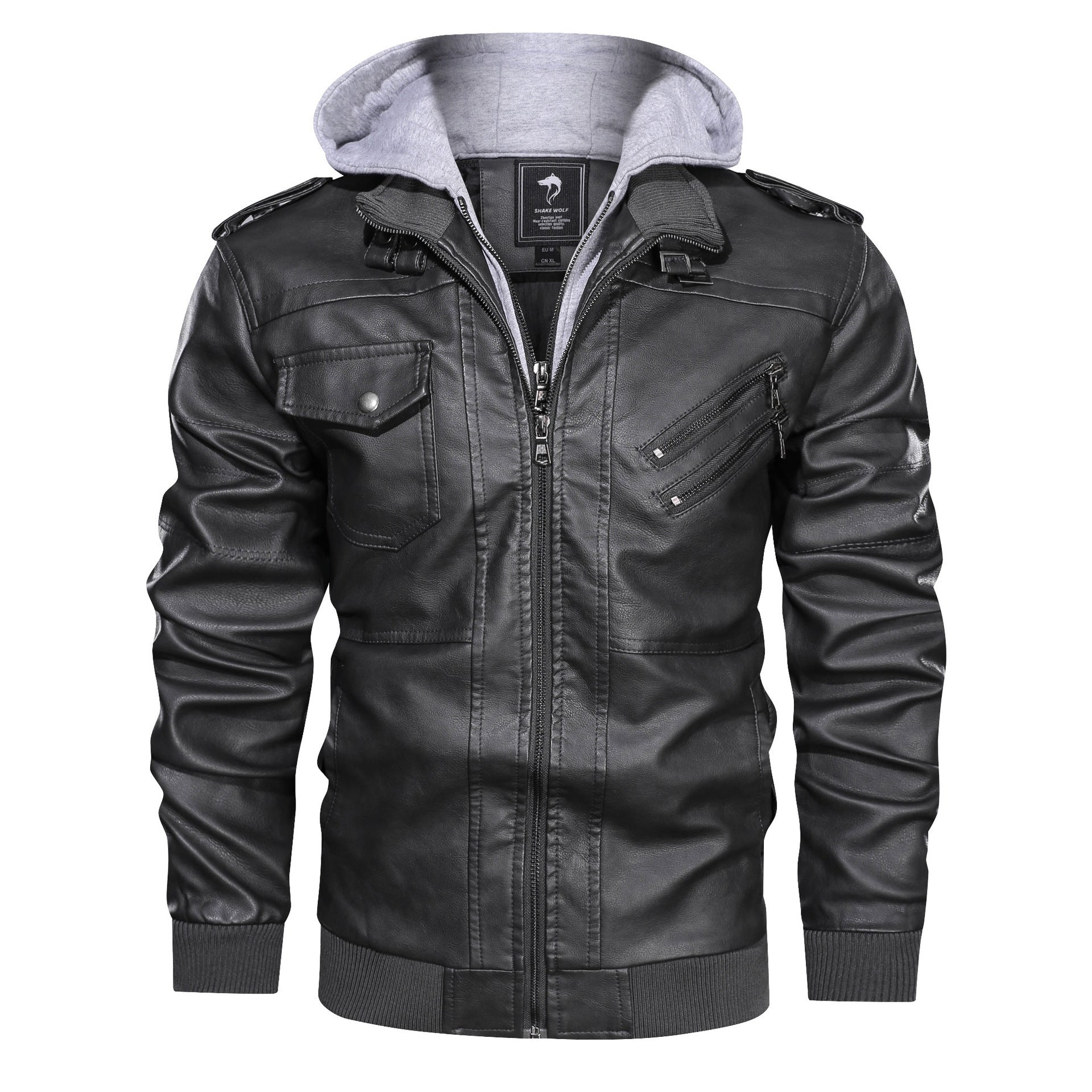 Lederjacke Herren Luxus Ledermantel mit Kapuze - BerlinGlamour