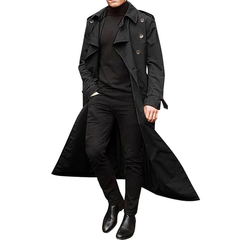 Herren Trenchcoat Modern Urbaner Mantel Lang