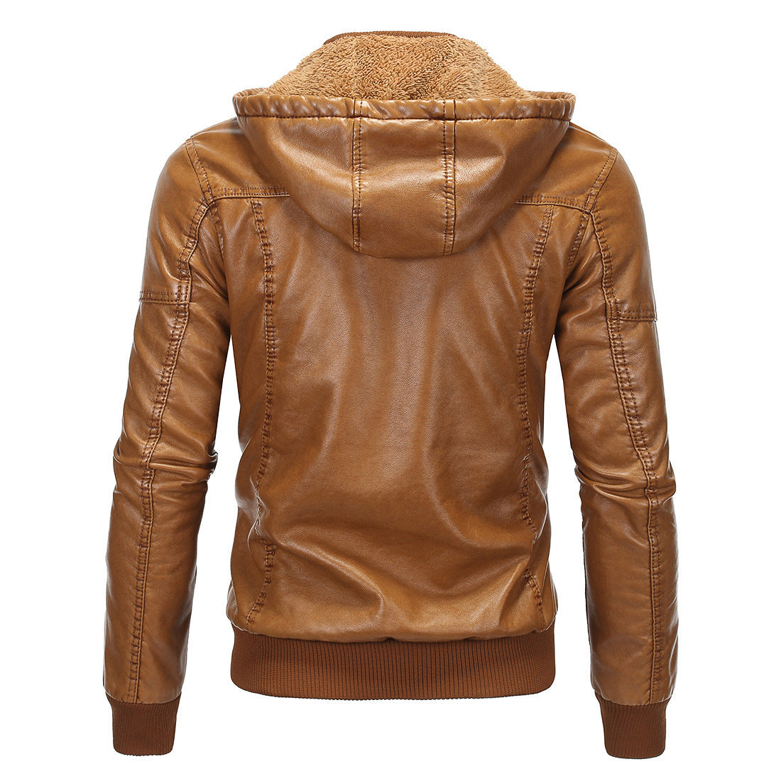 Lederjacke Herren Kunstleder Warm mit Innenvlies und Taschen