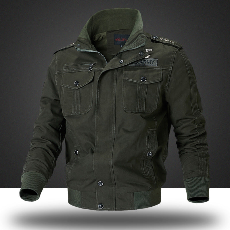 Herren Militärjacke Lässig mit Brusttaschen Outdoor