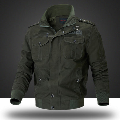Herren Militärjacke Lässig mit Brusttaschen Outdoor