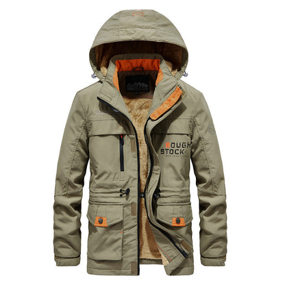 Herren Wetterjacke Fleecegefüttert Wasserfest Outdoor