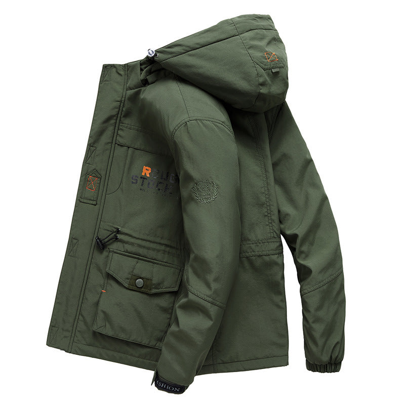 Herren Wetterjacke Fleecegefüttert Wasserfest Outdoor