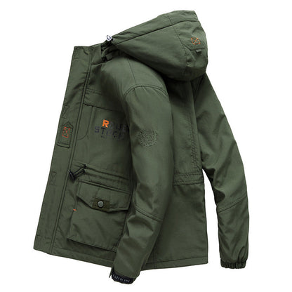 Herren Wetterjacke Fleecegefüttert Wasserfest Outdoor