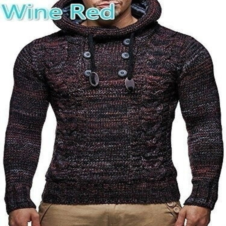 Herren Strickpullover Zopfmuster Kragen Hochgeschlossen Modern
