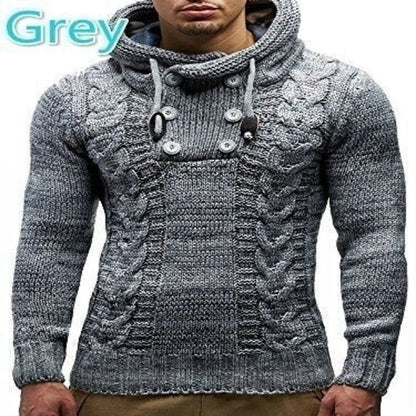 Herren Kapuzenpullover Strukturiert Zopfmuster Modern