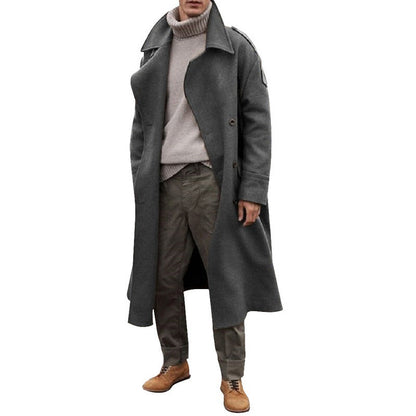 Herren Mantel Elegant Doppelter Knopfleiste Modern