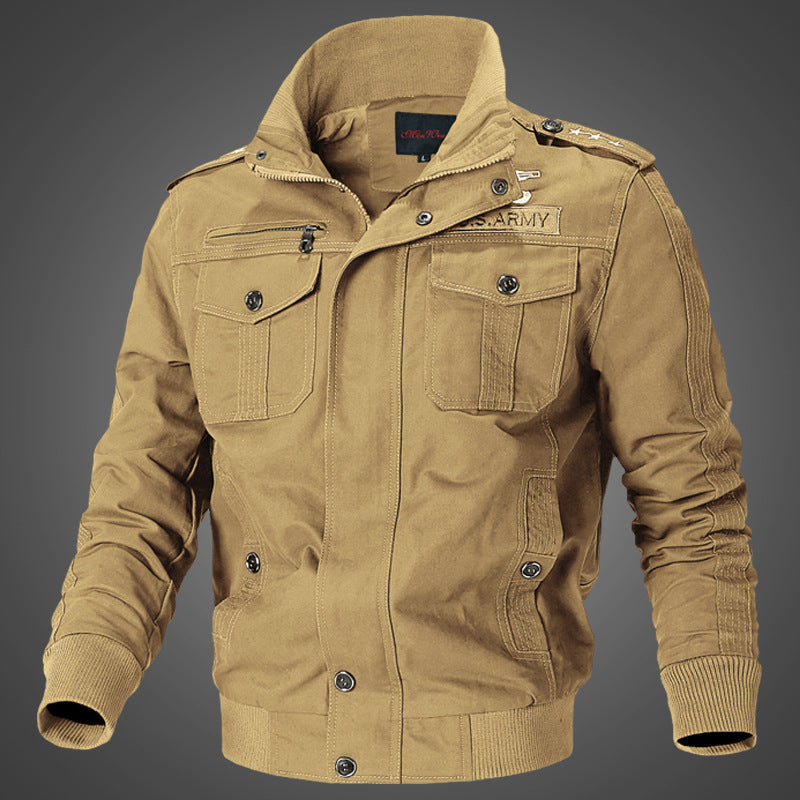 Herren Militärjacke Lässig mit Brusttaschen Outdoor