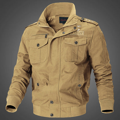 Herren Militärjacke Lässig mit Brusttaschen Outdoor