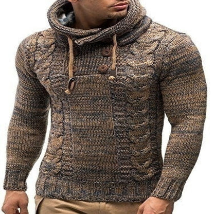 Herren Kapuzenpullover Strukturiert Zopfmuster Modern