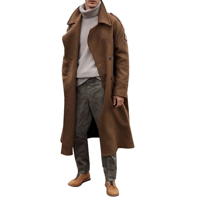Herren Mantel Elegant Doppelter Knopfleiste Modern