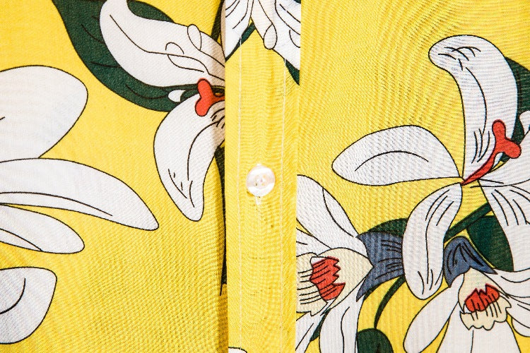Herren Kurzarmhemd Floral Modern Leicht