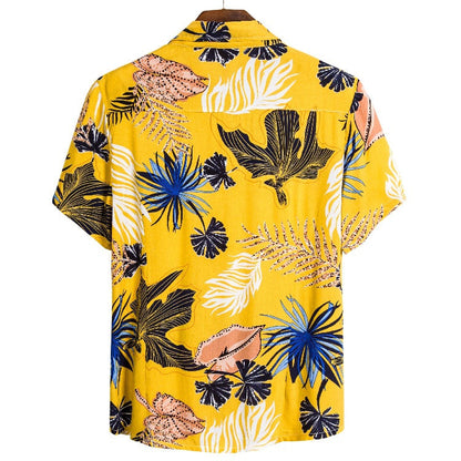 Herren Sommerhemd Blumenmuster Bunt Leger