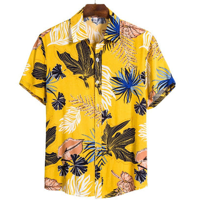 Herren Sommerhemd Blumenmuster Bunt Leger