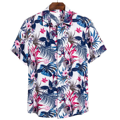Herren Hemd Kurzarm Tropendruck Modern Fit