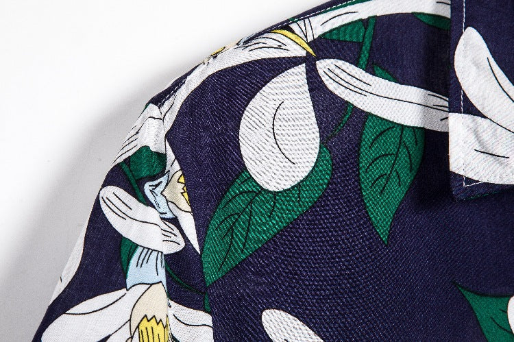 Herren Kurzarmhemd Baumwolle Floral Modern Sommer