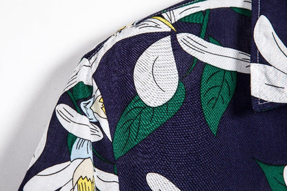 Herren Kurzarmhemd Baumwolle Floral Modern Sommer