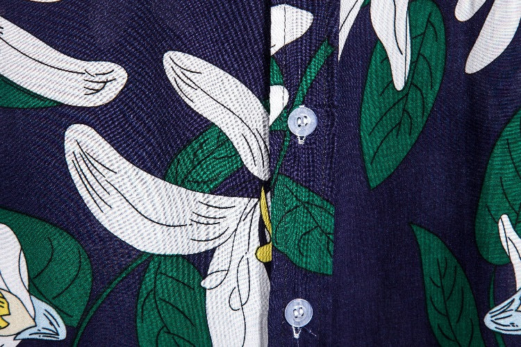 Herren Kurzarmhemd Baumwolle Floral Modern Sommer
