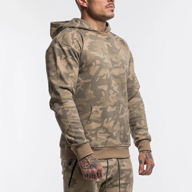 Herren Kapuzenpullover Camo Sweatjacke Sportlich Mit Kängurutasche