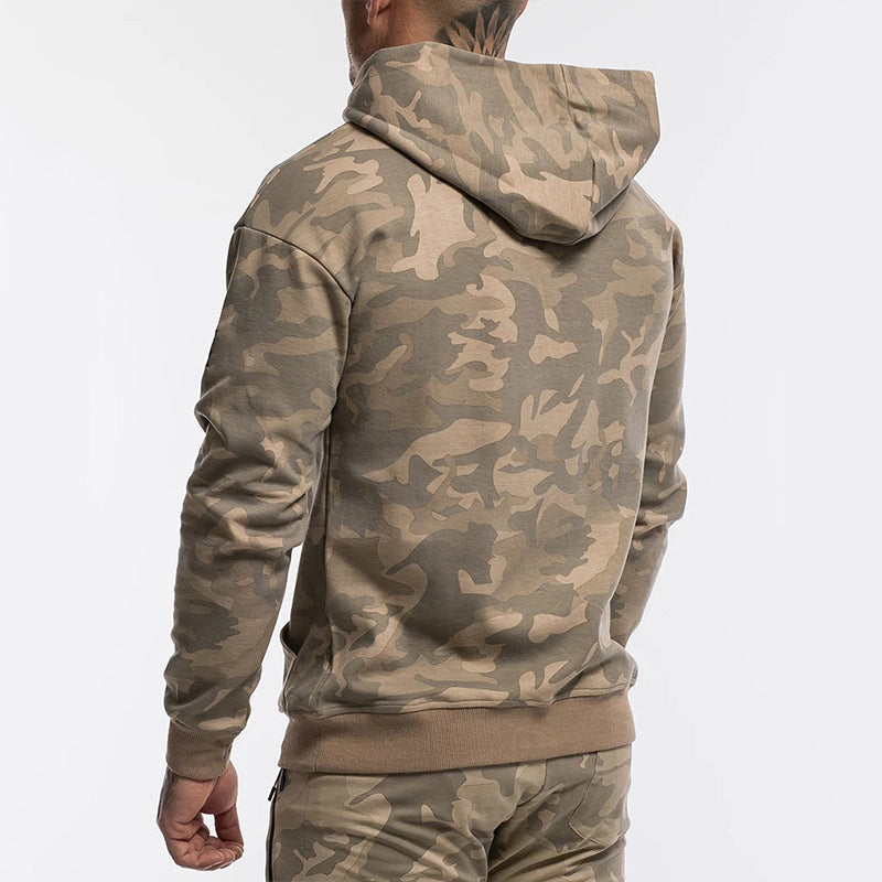 Herren Kapuzenpullover Camo Sweatjacke Sportlich Mit Kängurutasche