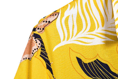 Herren Sommerhemd Blumenmuster Bunt Leger