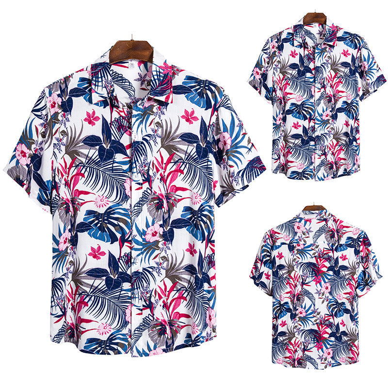 Herren Hemd Kurzarm Tropendruck Modern Fit - BerlinGlamour
