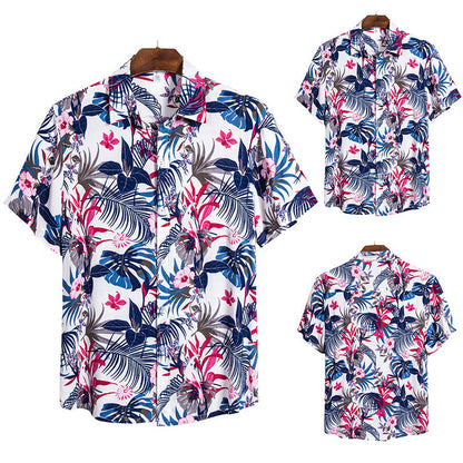 Herren Hemd Kurzarm Tropendruck Modern Fit - BerlinGlamour
