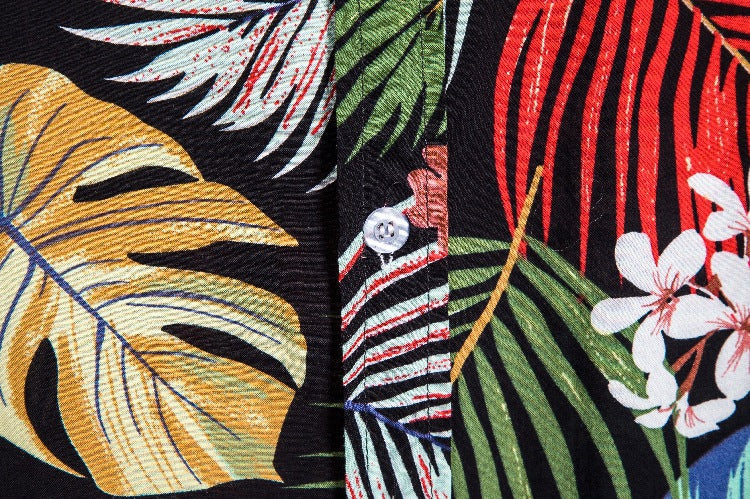 Herren Sommerhemd Tropenprint Lässig Leicht