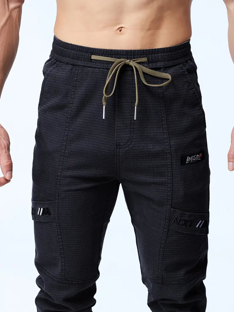 Herren Jogger Stretch Elastic mit Kordelzug Bequem