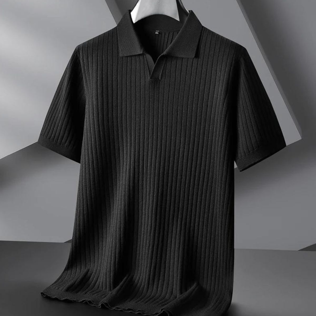 Herren Poloshirt Marineblau Strick Qualität