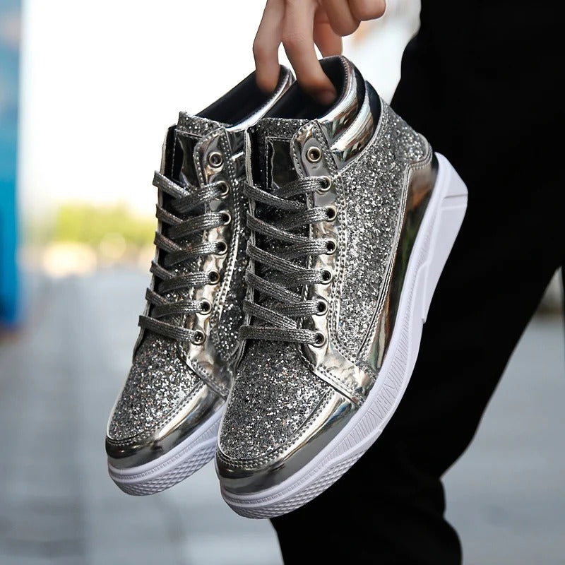 Herren Basket Schuhe Glänzend Metallic Effekt