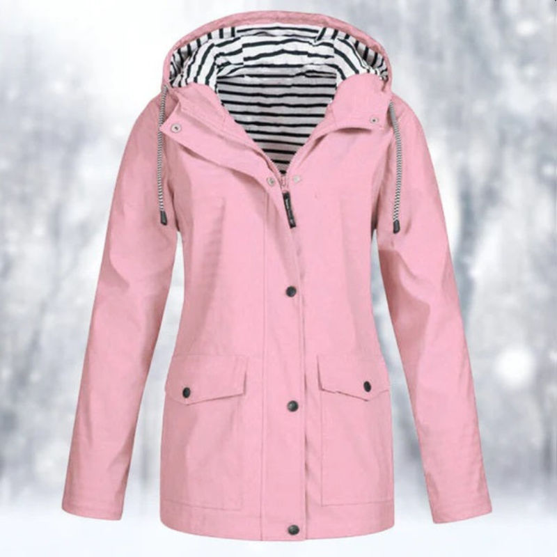 Damen Jacke Kapuze Reißverschluss Winterjacke