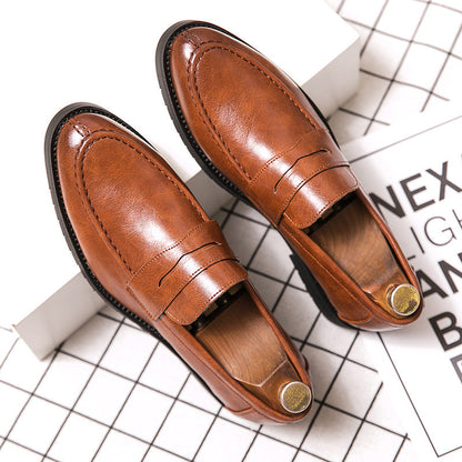 Herren Loafers Elegante Runde Spitze Lederschuhe