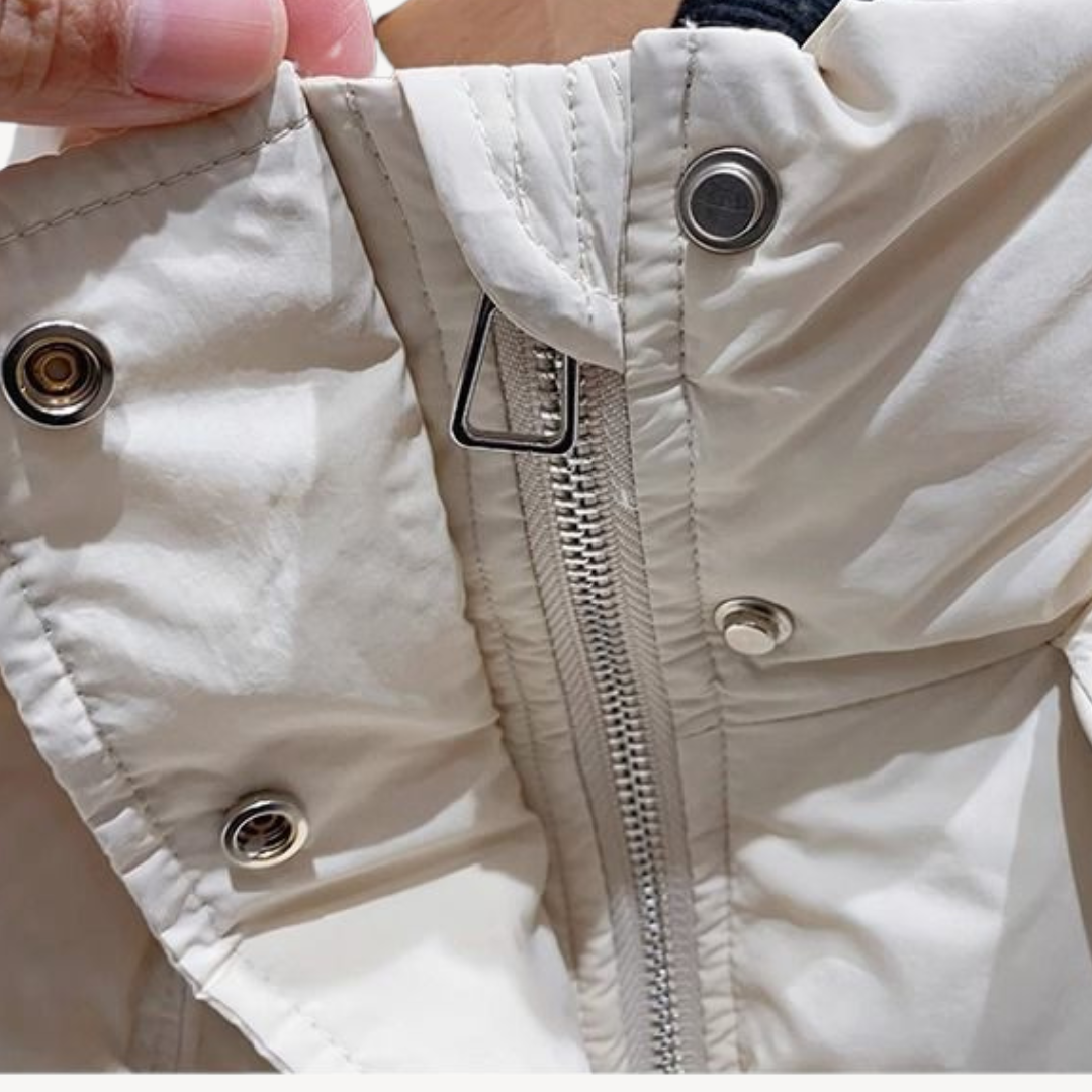 Übergroße Damen Pufferjacke Warm mit Hochem Kragen