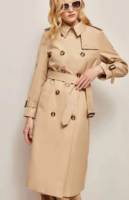 Frauen Mantel Lang Reverskragen Modern Stylisch