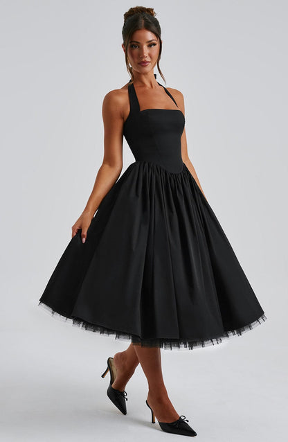 Hochzeitskleid Damen Midi Kleid für Gäste Elegant