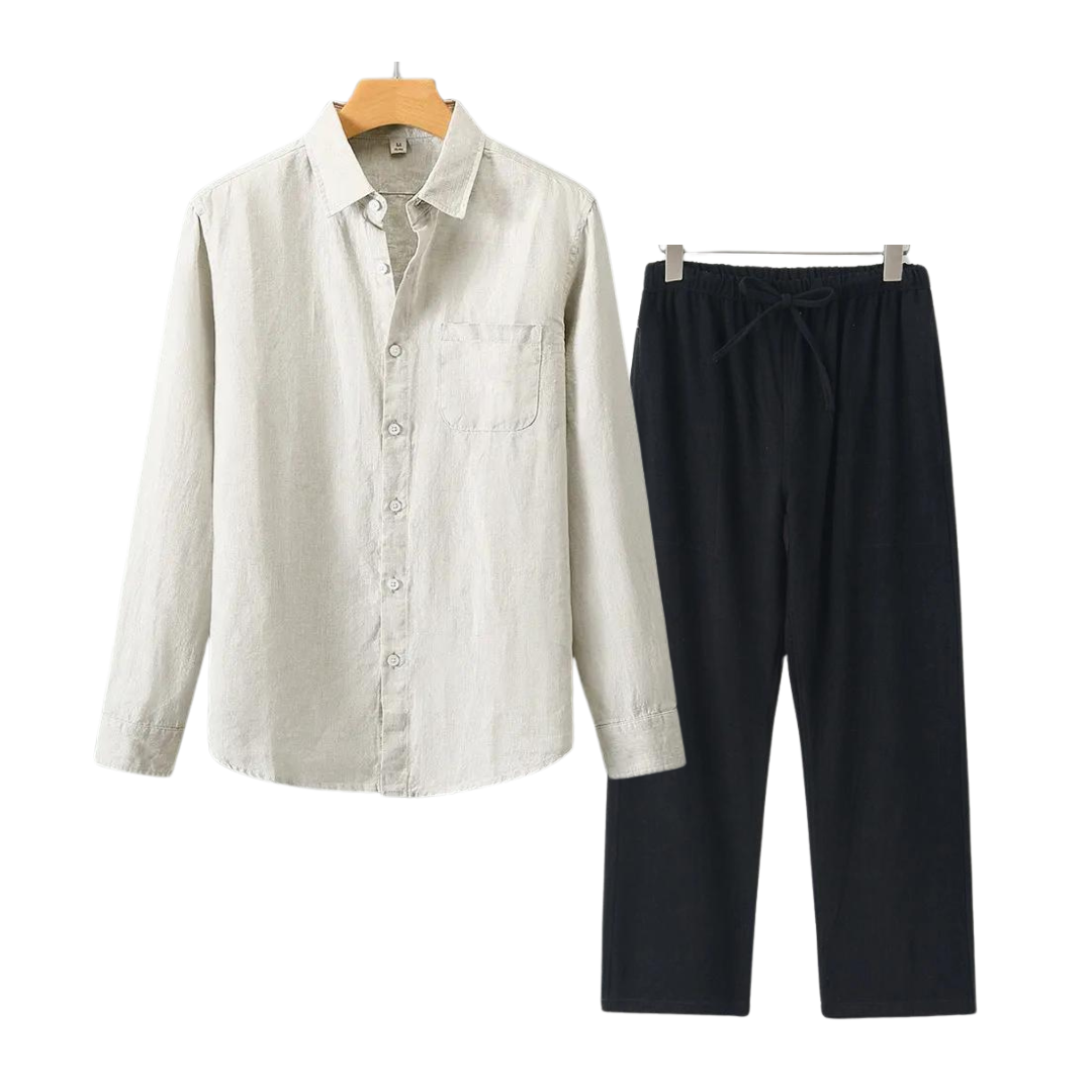Herren Leinenanzug Klassisch Eleganter Stil