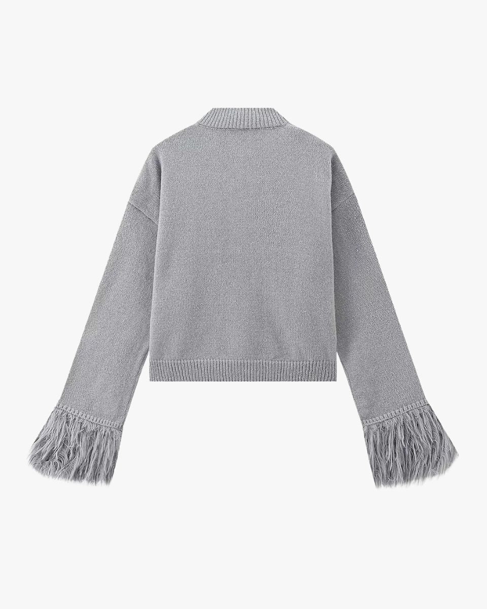 Strickjacke Damen mit Knöpfen und Puffärmeln