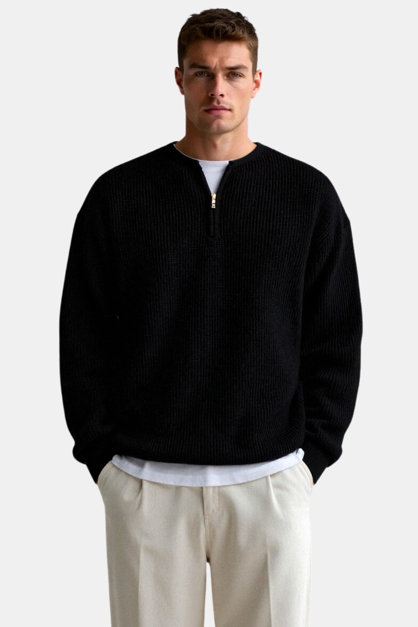 Strickpullover Reißverschluss Zeitlose Komfortmode