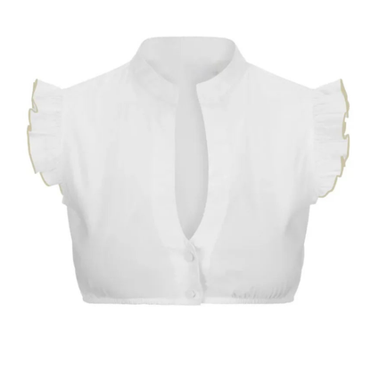 Dirndlbluse Frauen Kurzärmelig Traditionell Blumenmuster