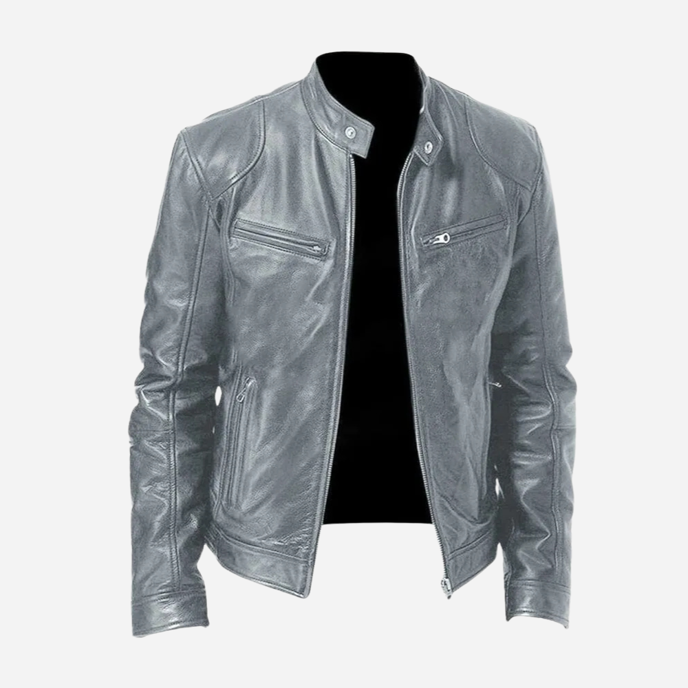 Lederjacke Herren Ledermantel Entspannt Modern