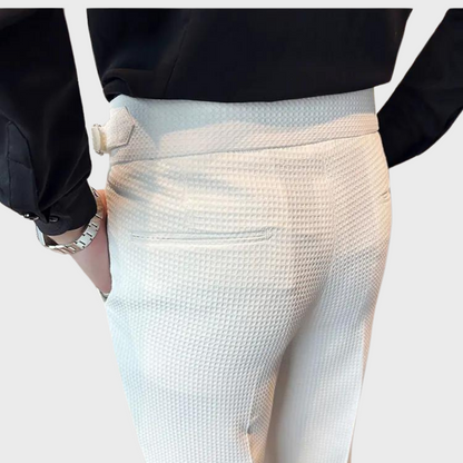 Herrenhose kariert mit hoher Bund und Komfort