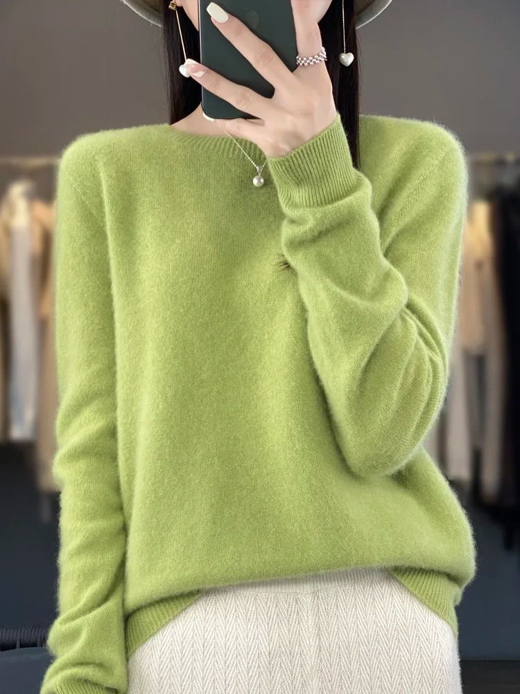 Damen Pullover Rundhals Weich und Elegant