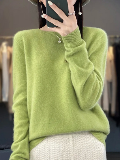 Damen Pullover Rundhals Weich und Elegant