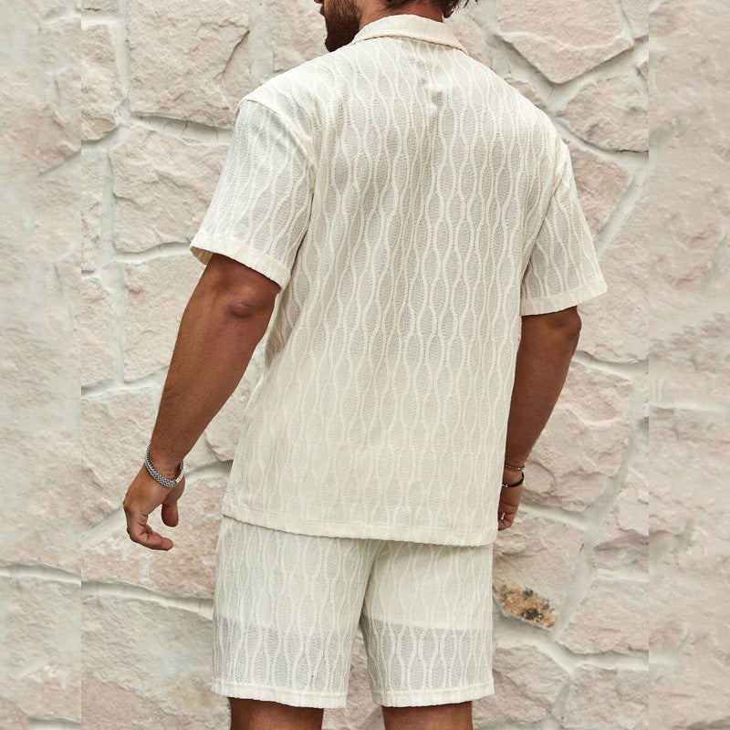 Herren Sommer Set Hemd Shorts Leicht Modern