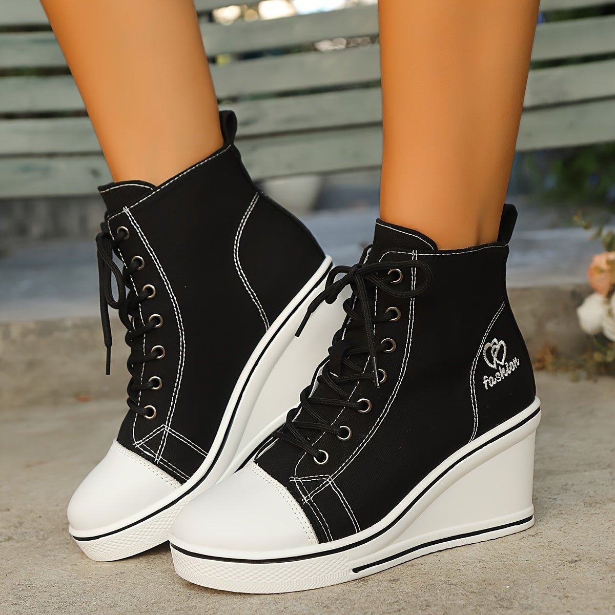 Stiefeletten Damen Einfach Liebesmotiv Sneaker