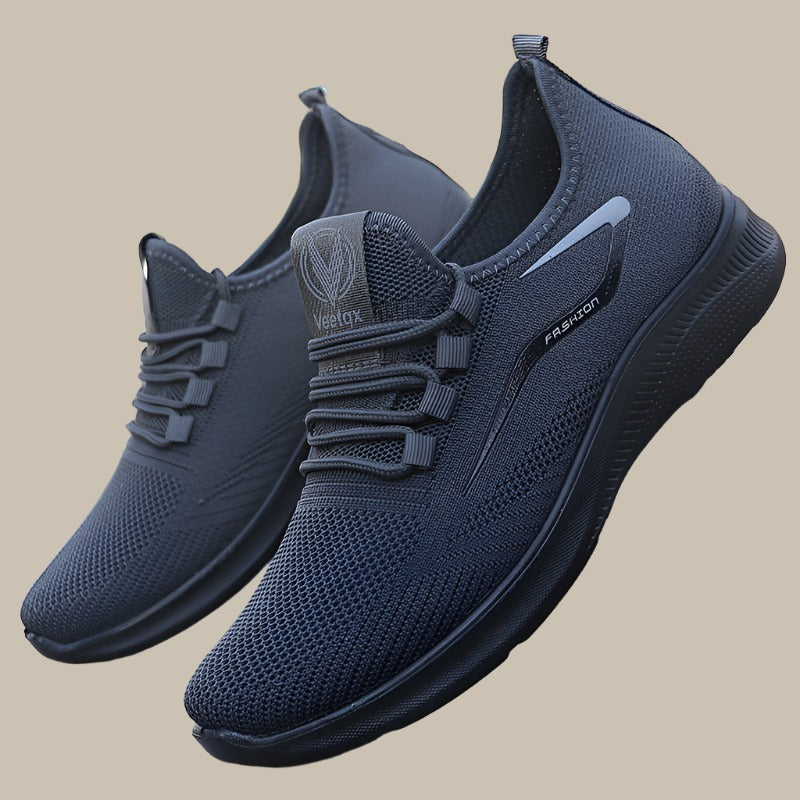 Schwarze Herren Sneaker Slip-On bequem mit Ergonomie-Sohle