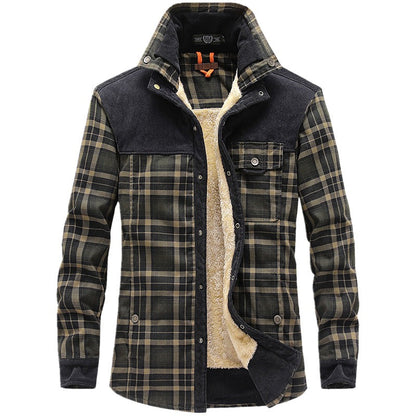Herren Flanellhemd Warm Sherpa Karomuster Modern