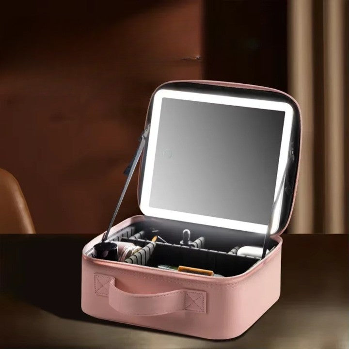 LED Reise Makeuptasche Spiegelbeleuchtet Organizer